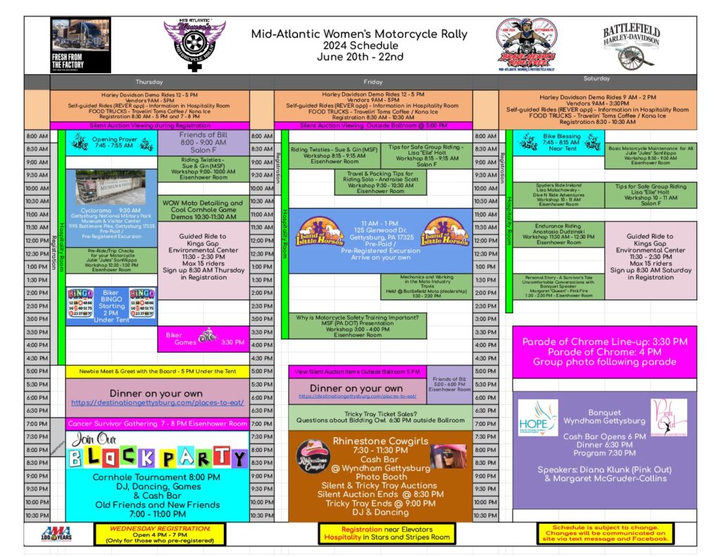 Rally Information | Mid-Atlantic Women's Motorcycle Rally | Women ...